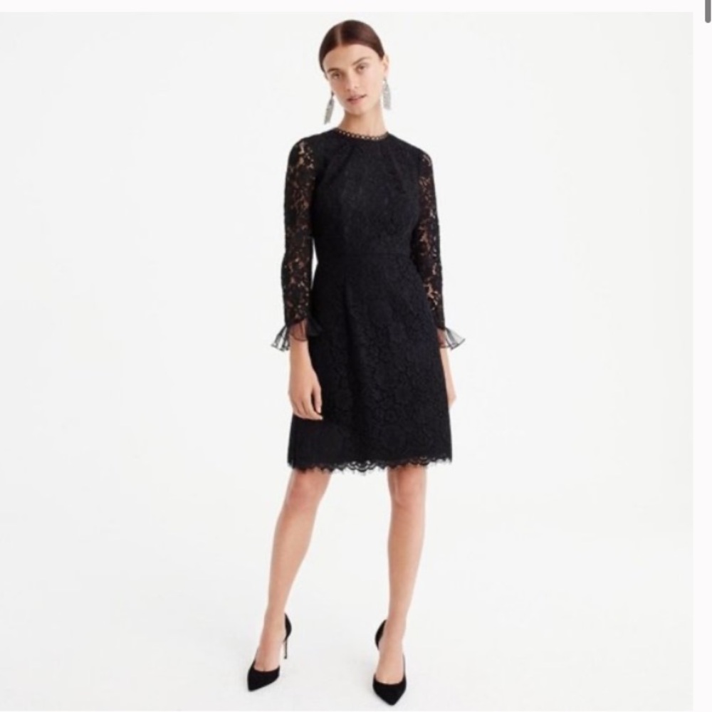 J Crew black lace dress size 0